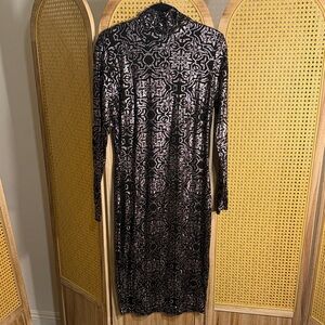 Project RUNWAY Black and Silver Long Sleeve Dress